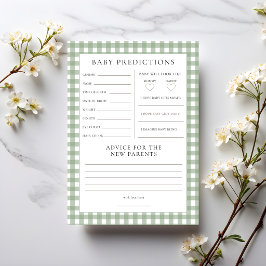 Tarjeta de juego de predicciones de Sage Gingham p