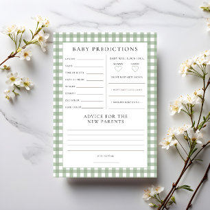 Tarjeta de juego de predicciones de Sage Gingham p