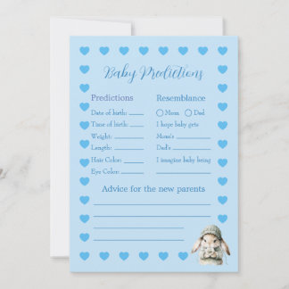 Tarjeta de juego de predicciones para la fiesta de