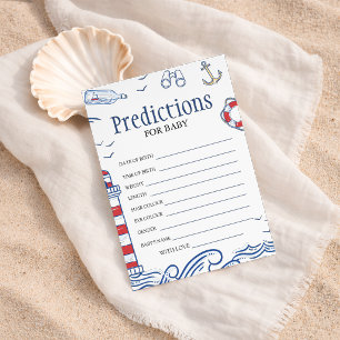 Tarjeta de juego de predicciones para una ducha de