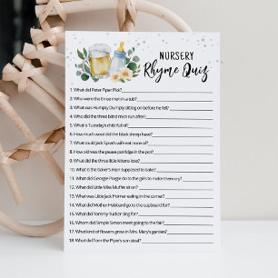 Tarjeta de juego de prueba de rimas infantiles Bab