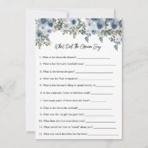 Tarjeta de juego de '¿Qué dijo el novio?' con flor