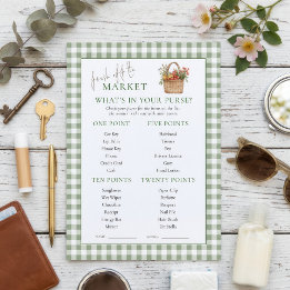tarjeta de Juego de Regalo de Boda Gingham Market 