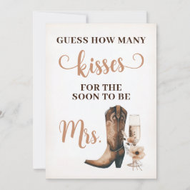 Tarjeta de juego de Rótulo Besada Rustic Bridal Sh
