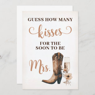 Tarjeta de juego de Rótulo Besada Rustic Bridal Sh