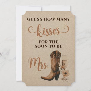 Tarjeta de juego de Rótulo Besada Rustic Bridal Sh