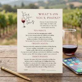 Tarjeta de juego de teléfono Vino Before Vows para