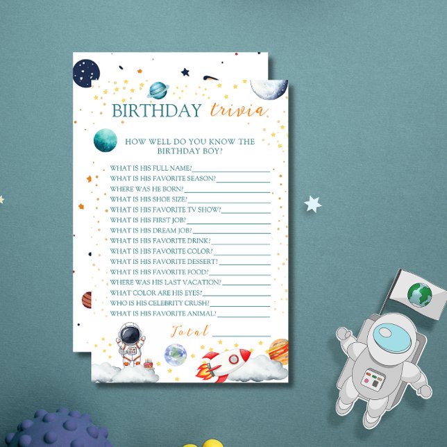 Tarjeta de juego de trivia de cumpleaños con tema  (Subido por el creador)