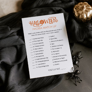 Tarjeta de juego de trivia de Halloween: juego de