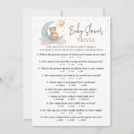 Tarjeta de juego de trivia para baby shower 'Over