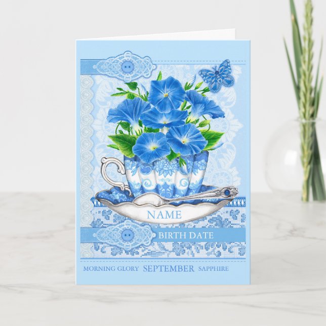 Tarjeta de juego de Word Birt Flower and Gem Septe (Anverso)