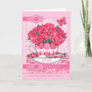 Tarjeta de juego de Word de Enero de la Flor de Na