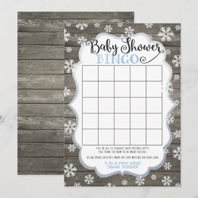 Tarjeta de juego del bingo de Baby Shower poco (Anverso / Reverso)