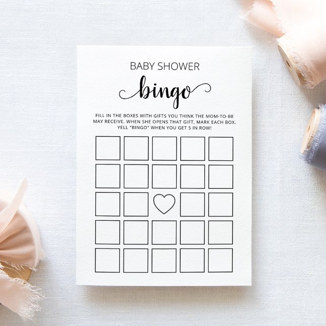 Tarjeta de juego del Fiesta Baby Shower Bingo de B (Subido por el creador)