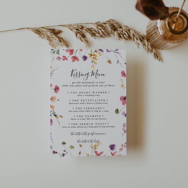 Tarjeta de juego del menú Besado Boda clásico colo (Subido por el creador)