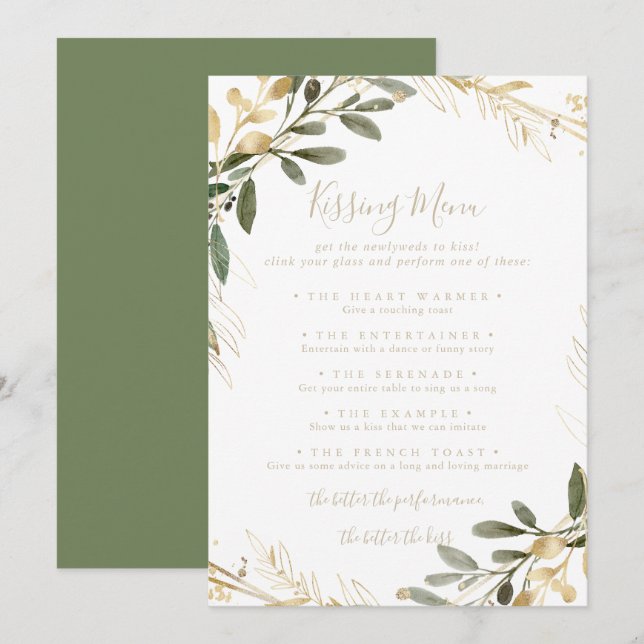 Tarjeta de juego del menú Boda de oro geométrico p (Anverso / Reverso)