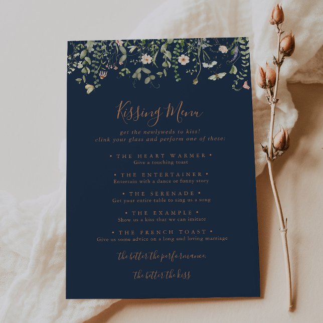 Tarjeta de juego del menú de Kissing Boda Wildflow (Subido por el creador)