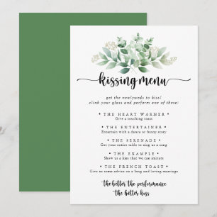 Tarjeta de juego del menú del Boda del Eucalipto V