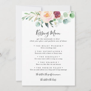 Tarjeta de juego del menú del Boda floral contempo