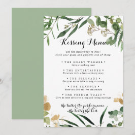 Tarjeta de juego del menú del Boda verde trópico d