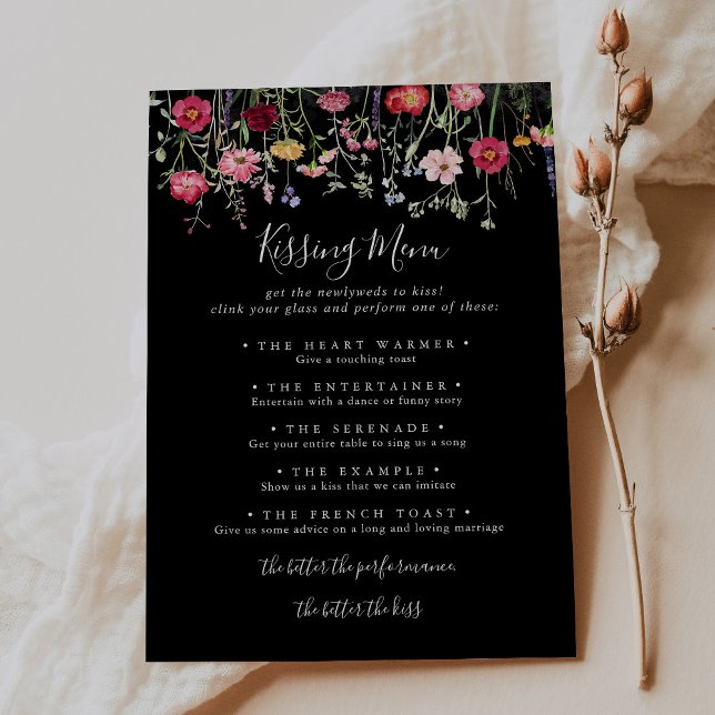 Tarjeta de juego del menú Kissing para Boda de flo (Subido por el creador)