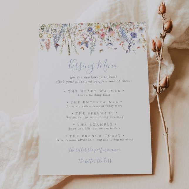 Tarjeta de juego del menú Kissing para Boda de flo (Subido por el creador)