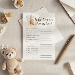 Tarjeta de Juego del Osito de Peluche Neutral Que 