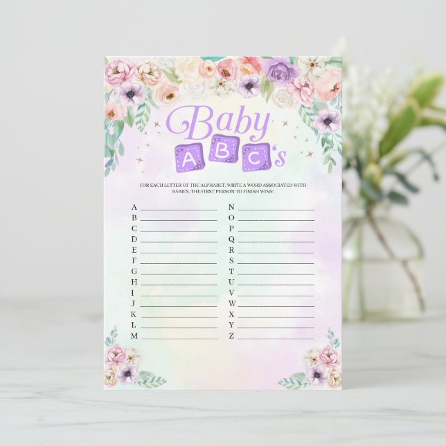 Tarjeta de juego del Pastel Rainbow Baby Shower Ba (Anverso de pie)