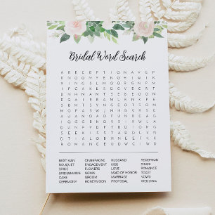 Tarjeta de juego DEVON Bridal Shower Word Search