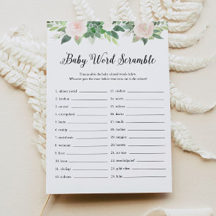 Tarjeta de juego DEVON Greenery Baby Word Scramble