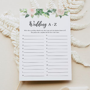 Tarjeta de juego DEVON Greenery Boda A-Z Bridal Sh