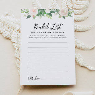Tarjeta de juego DEVON Greenery Bucket List Bridal