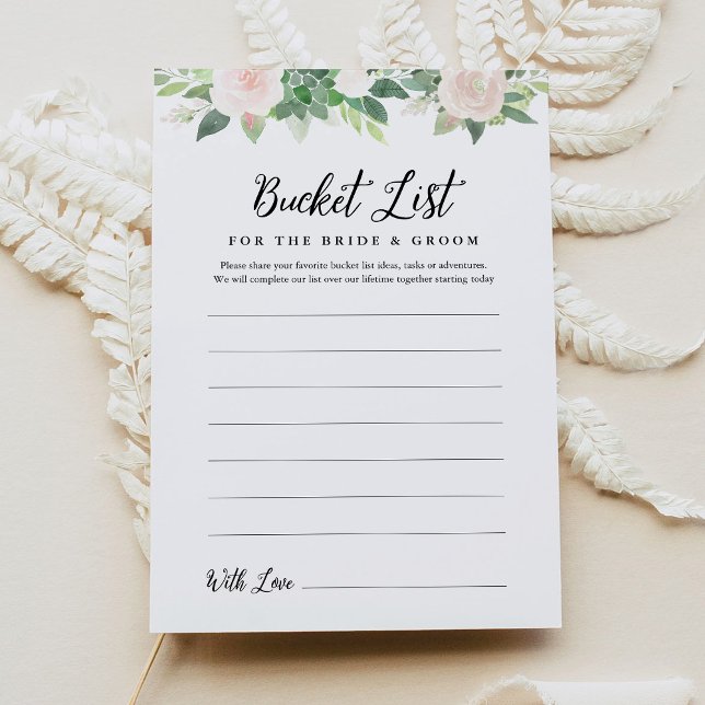 Tarjeta de juego DEVON Greenery Bucket List Bridal (Subido por el creador)