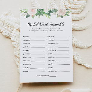 Tarjeta de juego DEVON Word Scramble Bridal Shower