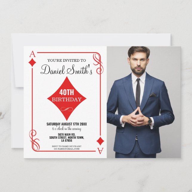 Tarjeta de juego Diamante Cumpleaños Casino Las Ve (Anverso)