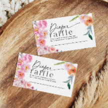 Tarjeta de juego Diaper Raffle | Baby Shower flora