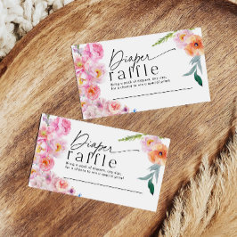 Tarjeta de juego Diaper Raffle | Baby Shower flora