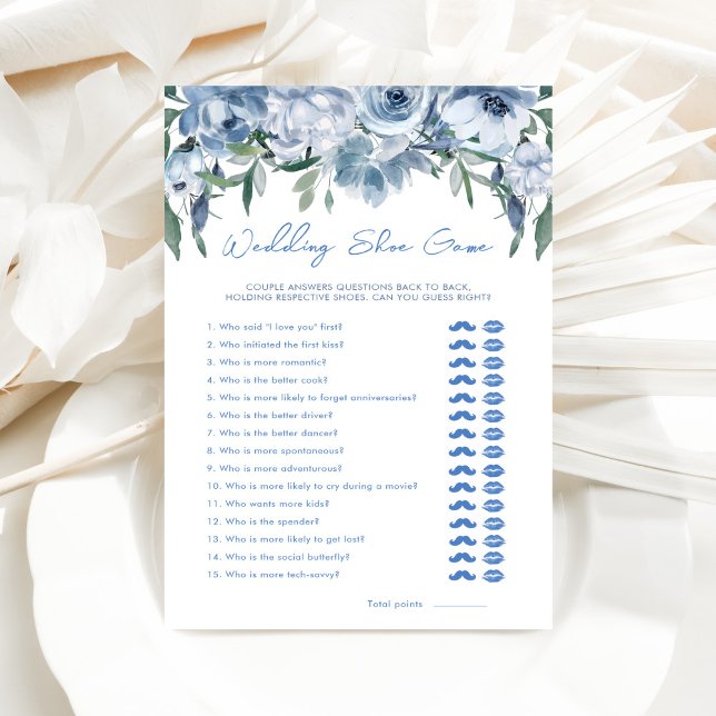 Tarjeta de juego Dusty Blue Boda Shoe Bridal Showe (Subido por el creador)