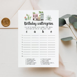 Tarjeta de juego editable Birday Scattergories
