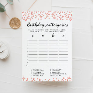 Tarjeta de juego editable Birday Scattergories