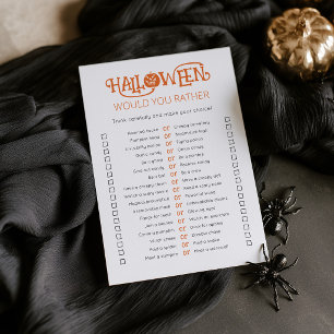 tarjeta de juego editable de Halloween Would You R