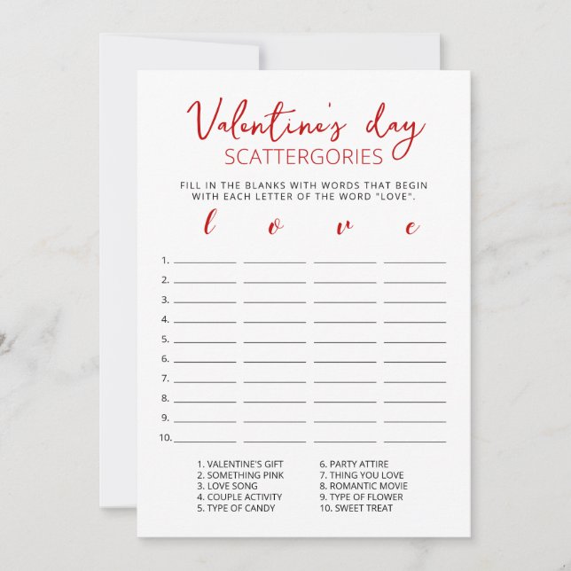 Tarjeta de juego editable el día de San Valentín S (Anverso)