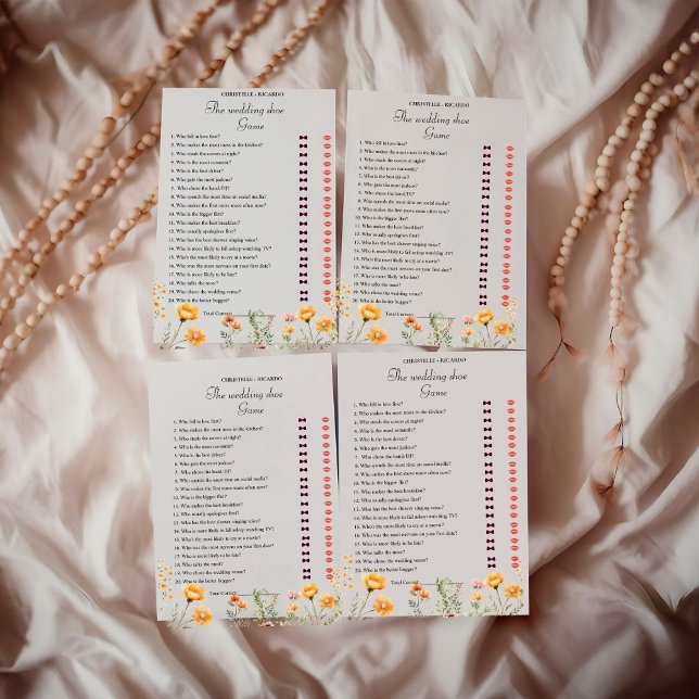 Tarjeta de juego Elegante Bride & Groom Bridal Sho (Subido por el creador)