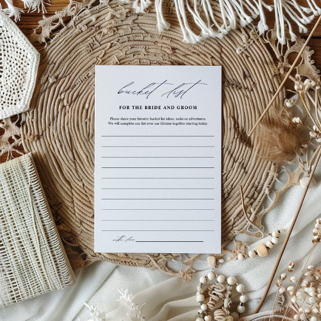 Tarjeta de juego Elegante Bucket List Bridal Showe (Subido por el creador)