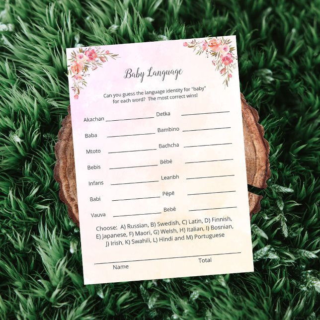Tarjeta de juego Elephant Baby Shower Baby Languag (Subido por el creador)