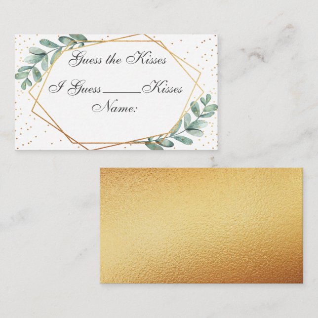 Tarjeta de juego Eucalyptus Geometric Bridal Showe (Anverso / Reverso)