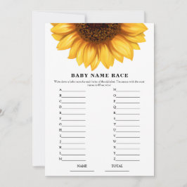 Tarjeta de juego Fall Sunflower Baby Shower Name R