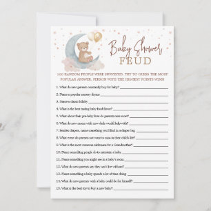 Tarjeta de juego Feud de Over the Moon Baby Shower