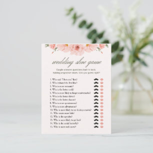 Tarjeta de juego Floral Bridal Shower Boda Shoe
