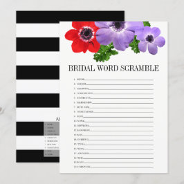 Tarjeta de juego Floral Bridal Shower Word Scrambl